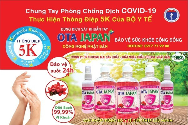 Công ty OTUKSA Nhật Bản ra mắt sản phẩm dung dịch diệt khuẩn cao cấp OTA JAPAN